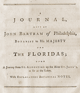 Start of Bartram's journal
