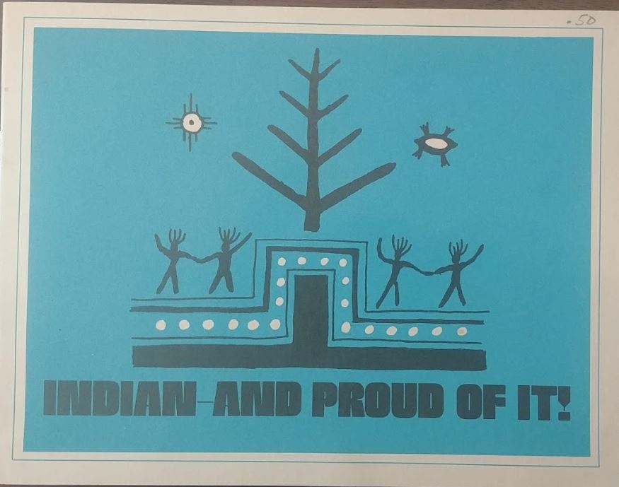 blue poster with images and text reading Indian--And Proud of it!