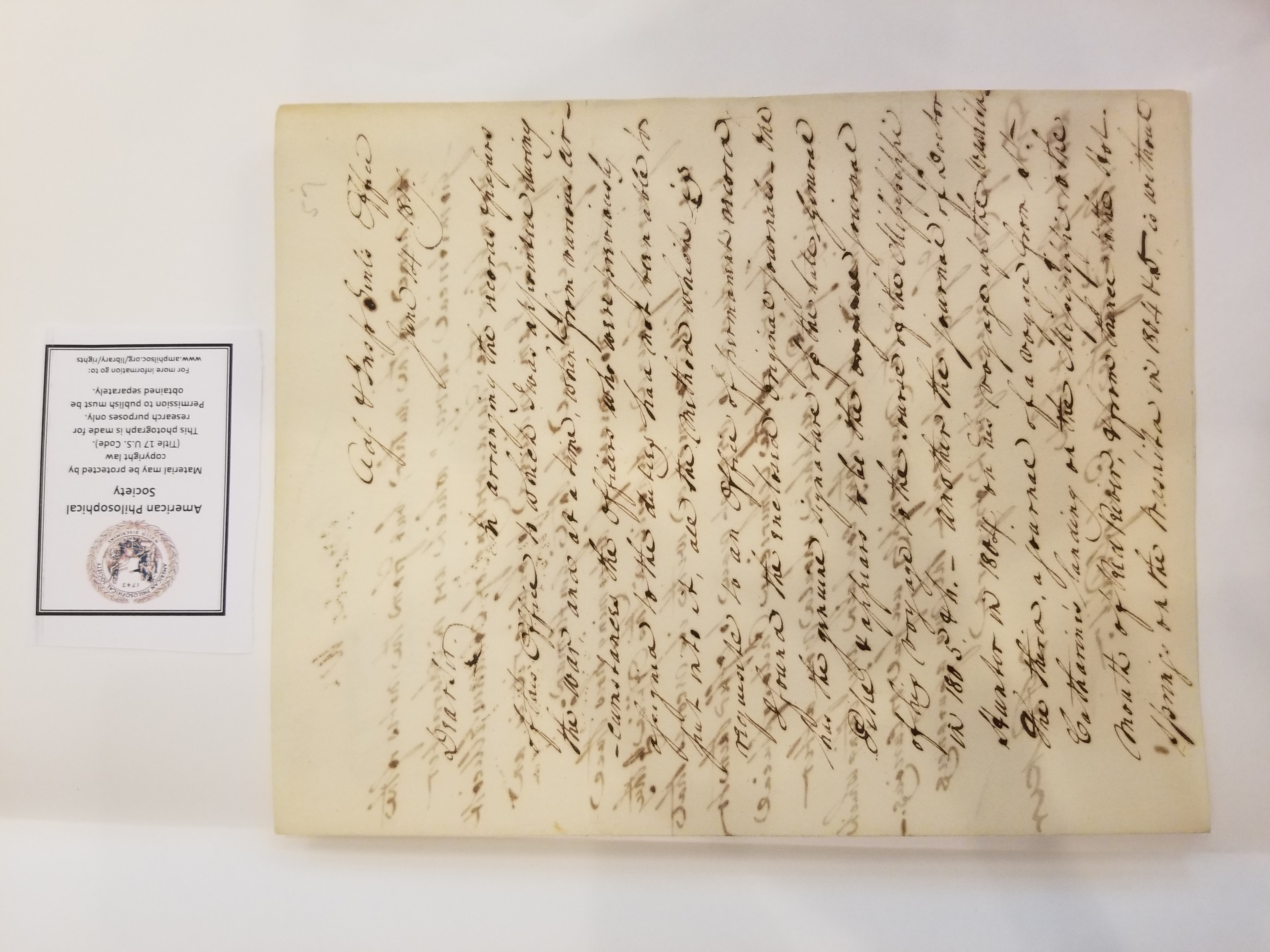 photo of manuscript letter