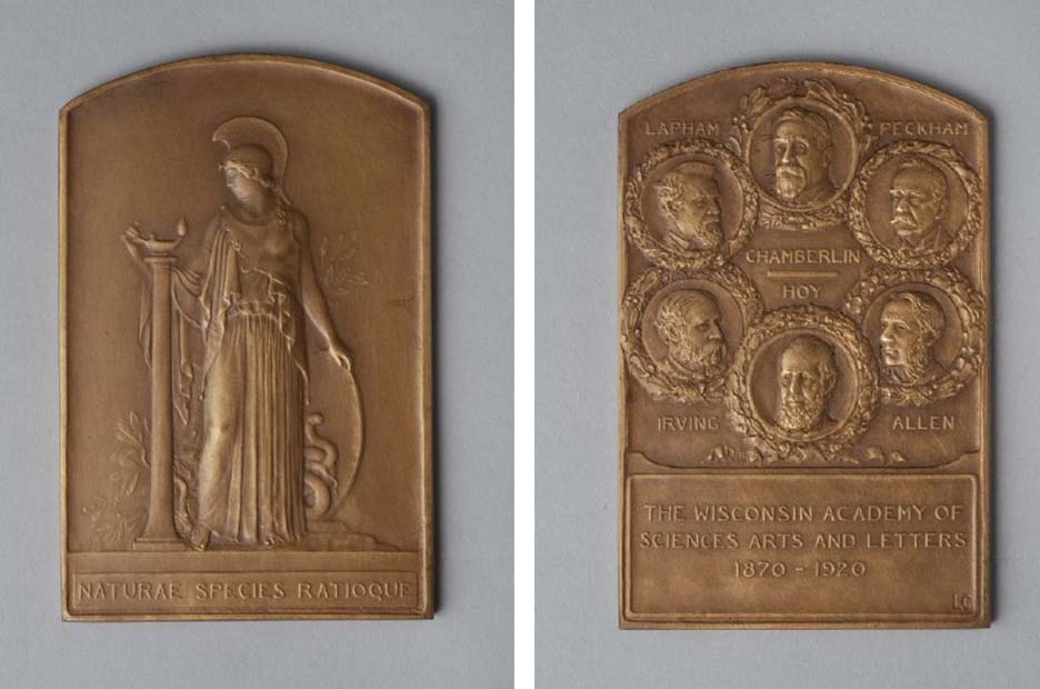 side by side photos of two medals