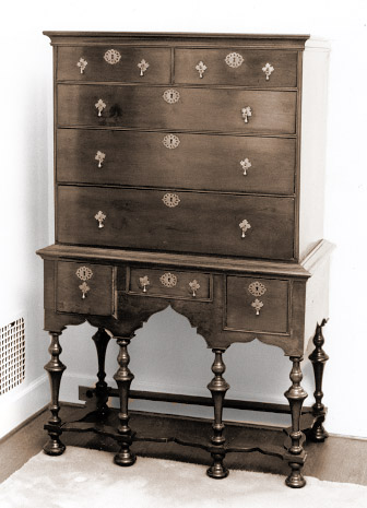 Richardson family high chest on turned legs