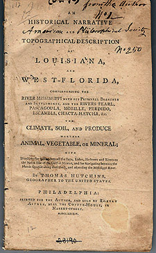 Title page of Thomas Hutchin's Historical Narrative