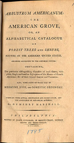 Title page of Marshall's Arbustrum
