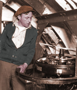 Arthur Blumberg with his gyroscope