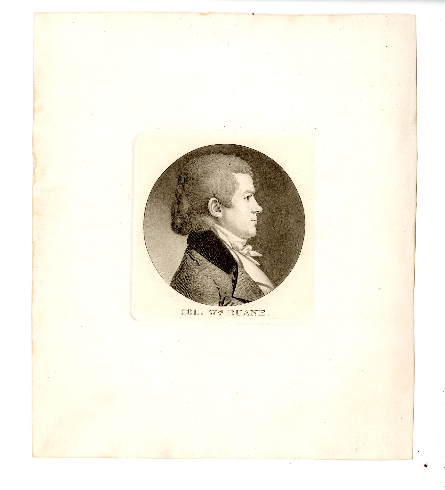 print of profile of col. Wm. Duane
