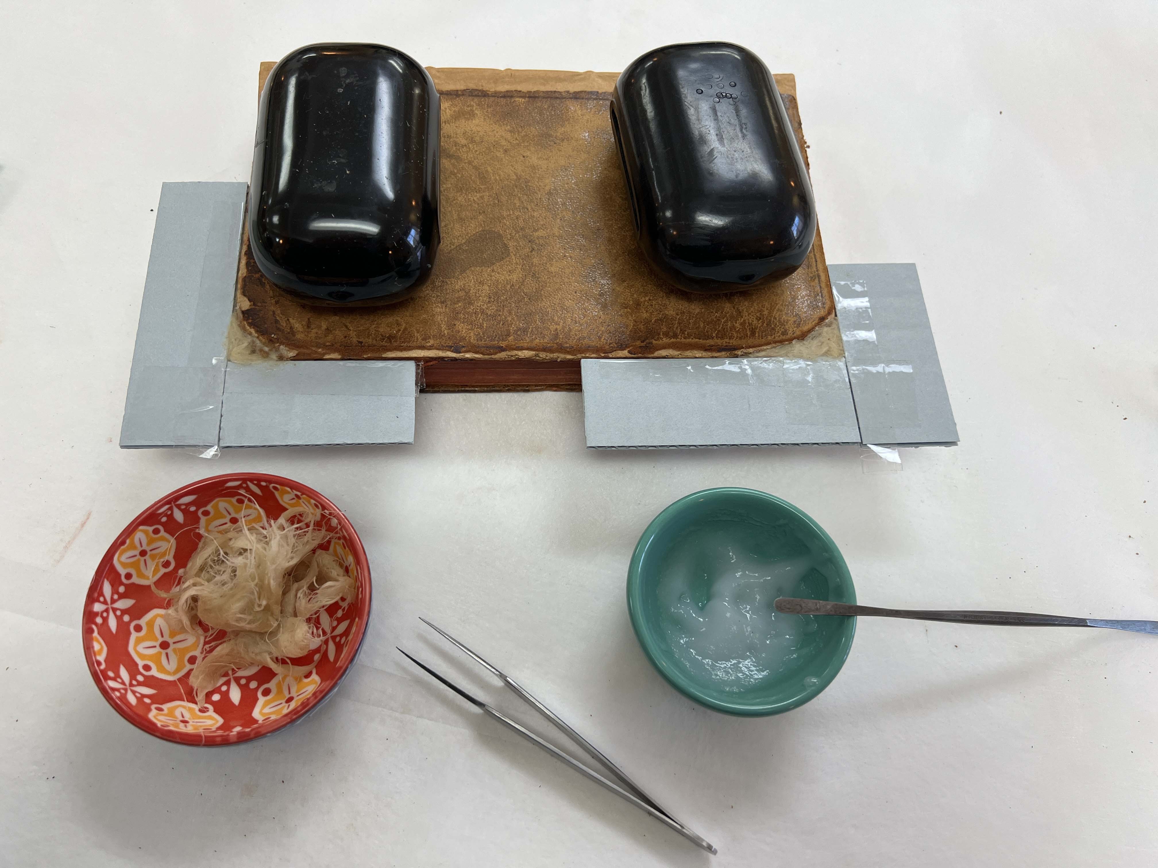 Molds for book boards.