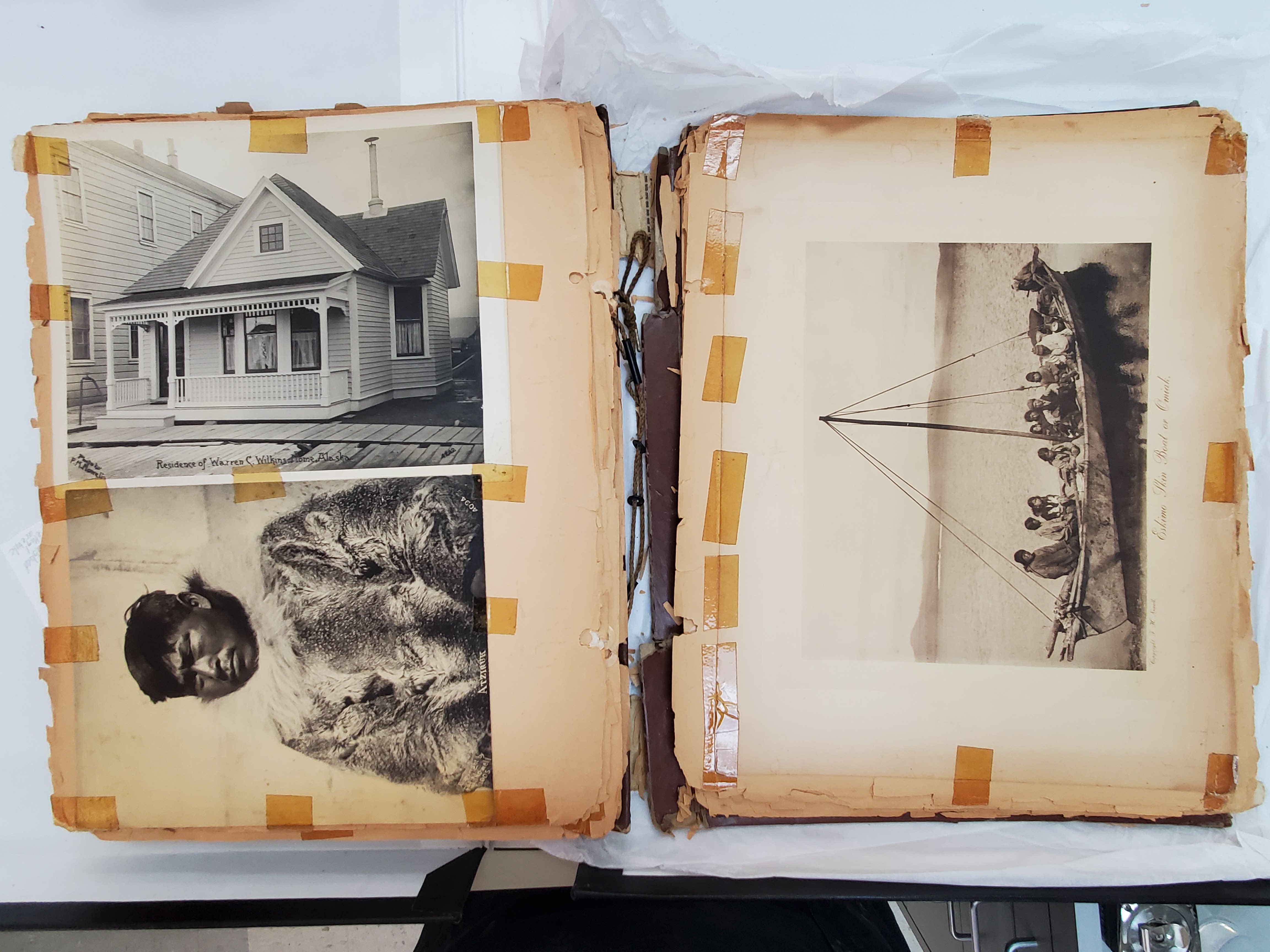 photo of album before conservation treatment