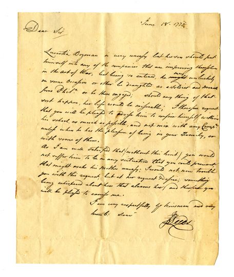 scan of manuscript letter