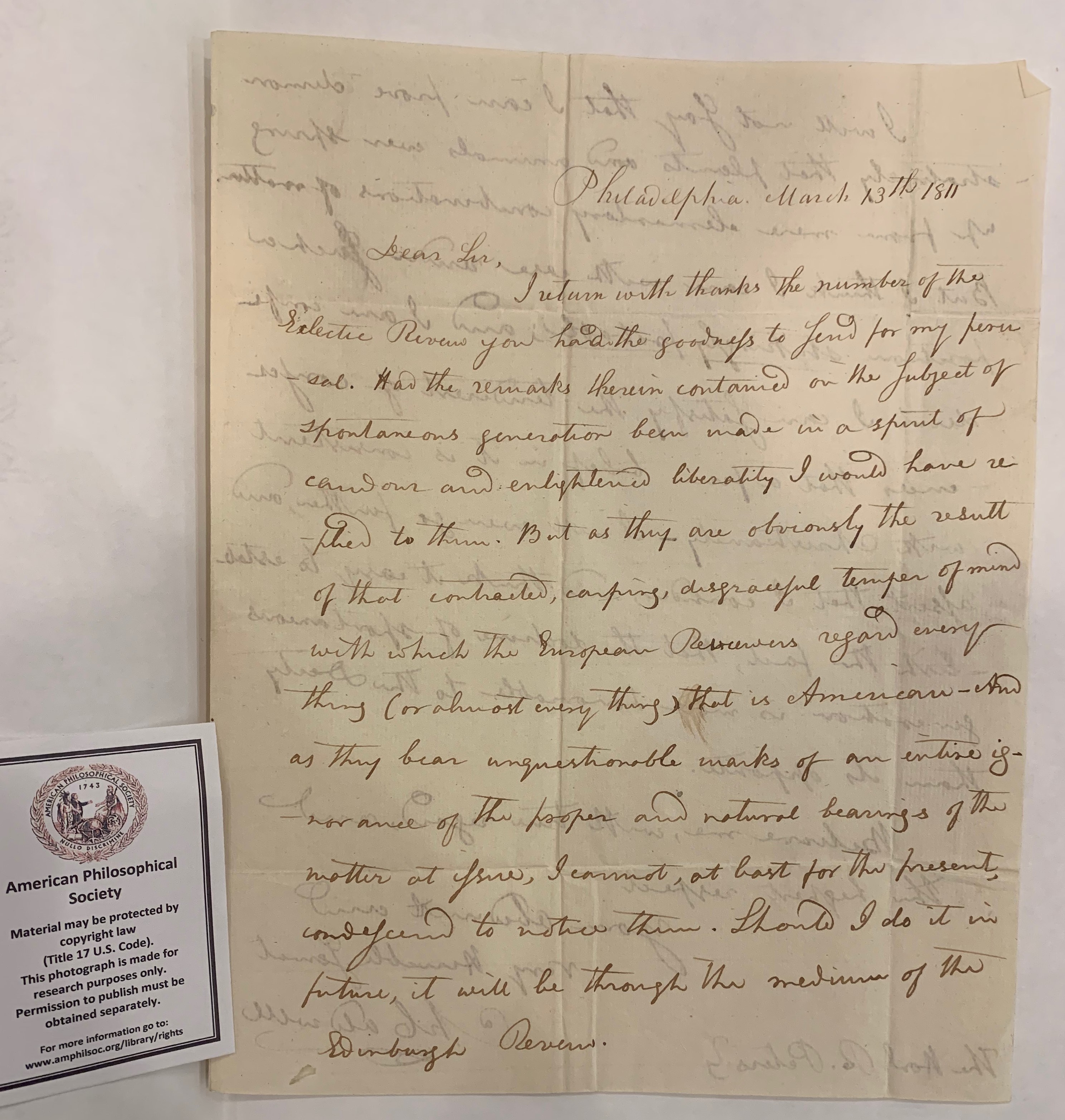photo of handwritten manuscript letter