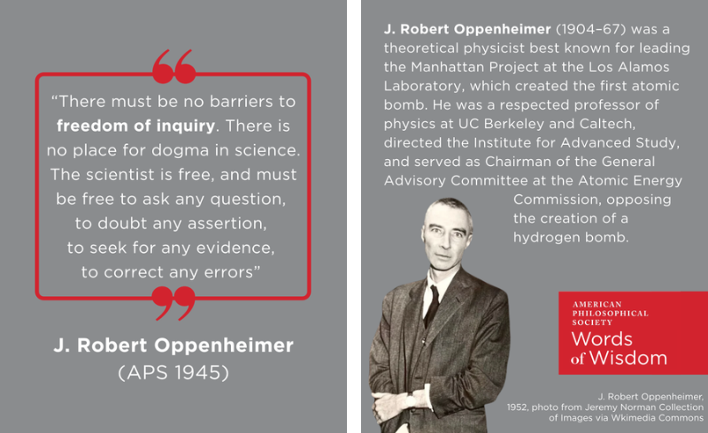 J. Robert Oppenheimer's (APS 1945) Words of Wisdom