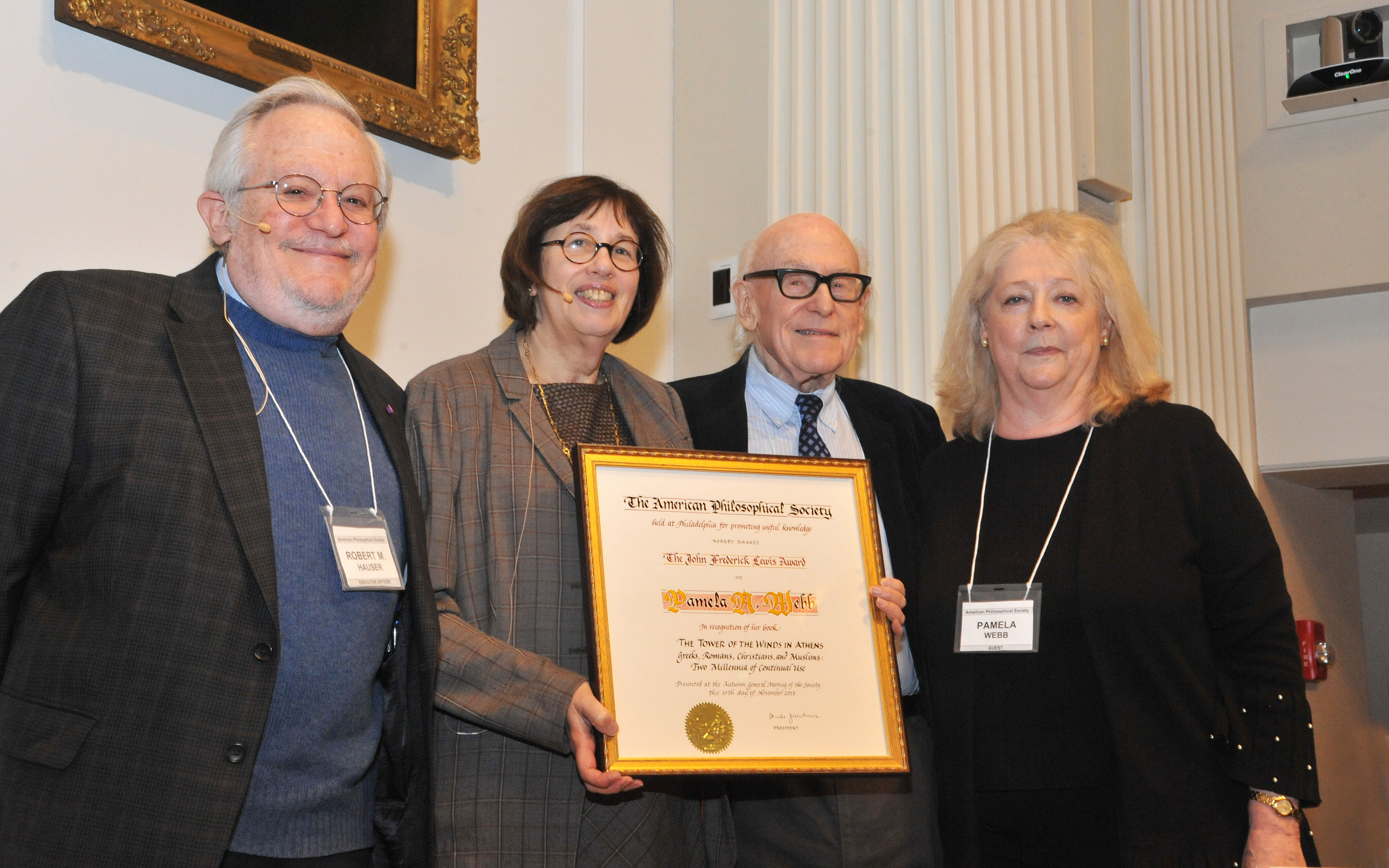 Pamela Webb receiving the Lewis Award