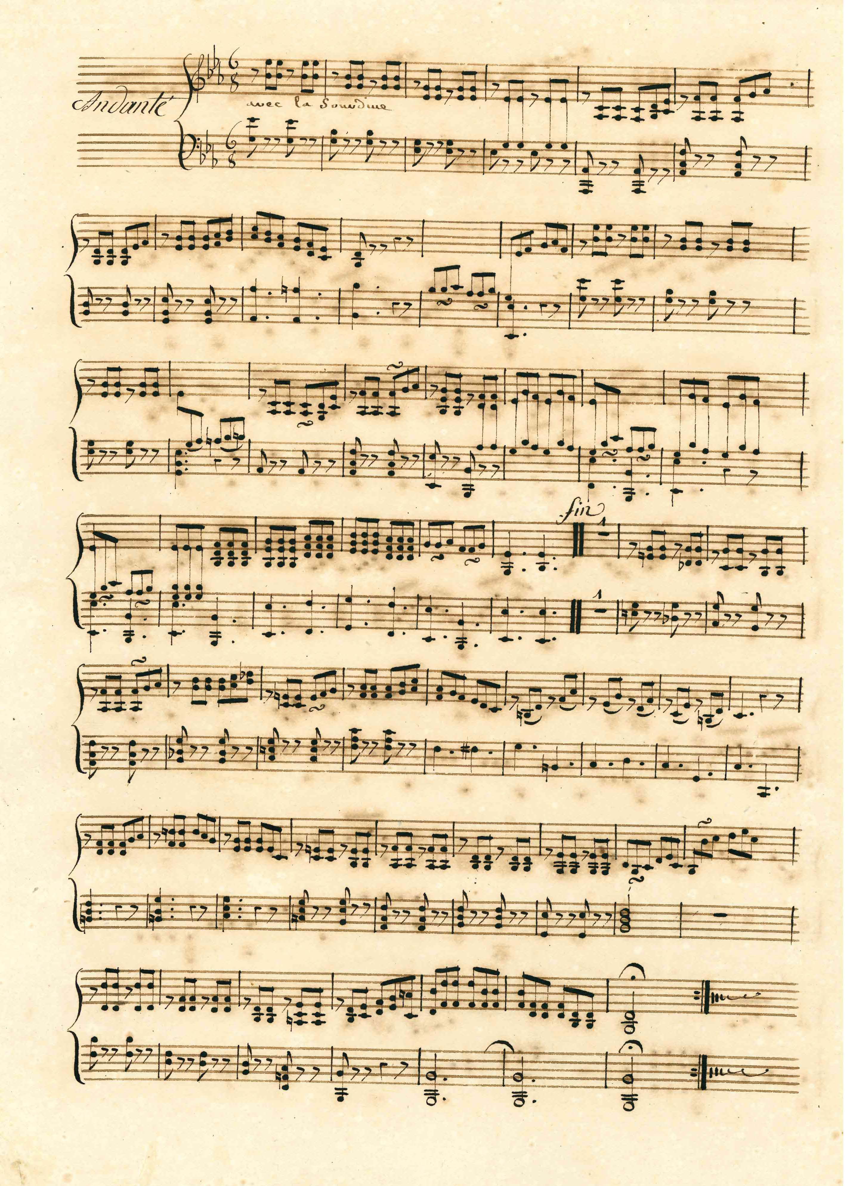 Brillon C-minor duo slow movement - harpsichord part