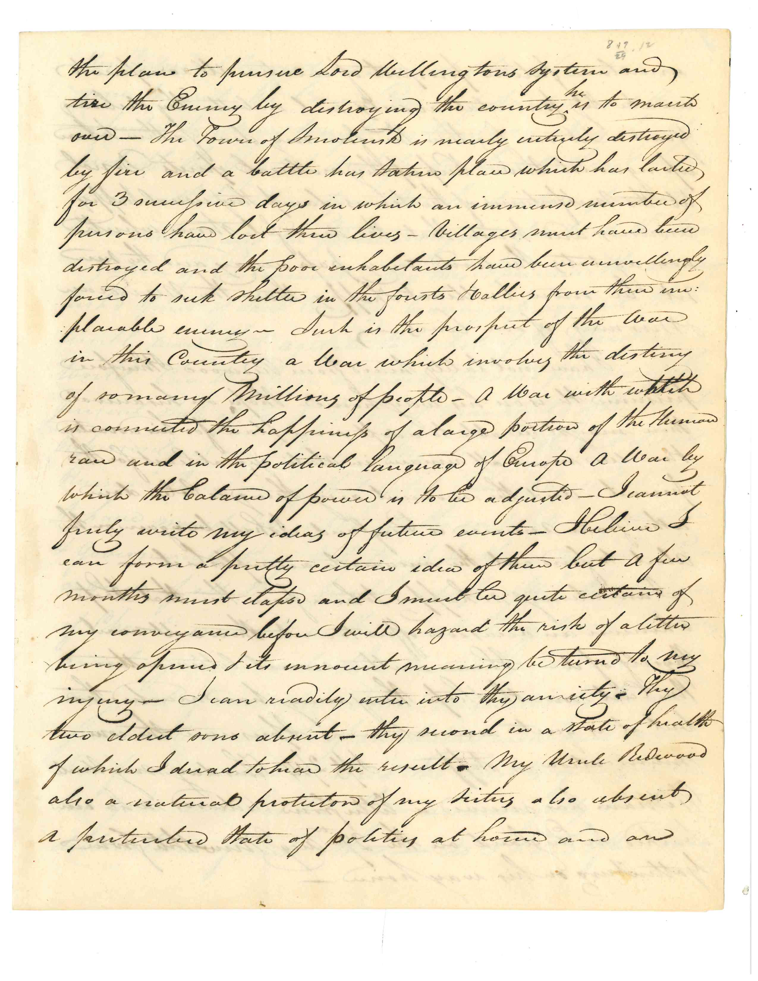 Fisher 1812 letter