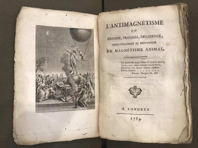Frontispiece and title page to L’Antimagnétisme by Jean-Jacque Paulet. 1784. APS. 