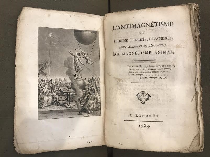 Frontispiece and title page to L’Antimagnétisme by Jean-Jacque Paulet. 1784. APS.