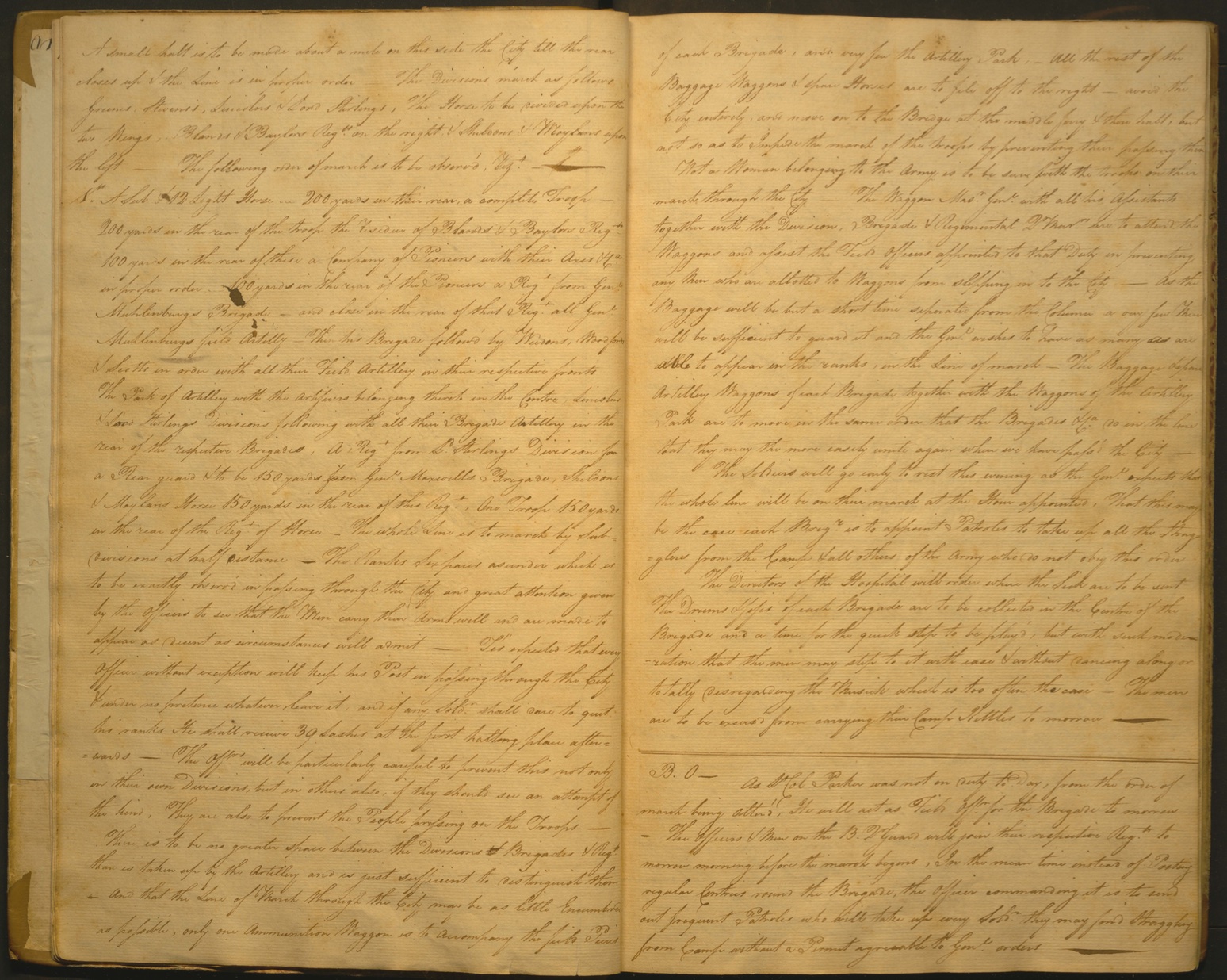 Photo of page in George Weedon Orderly Book