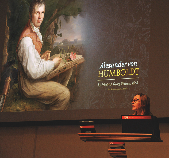 Speaker at a lecture on Humbolt