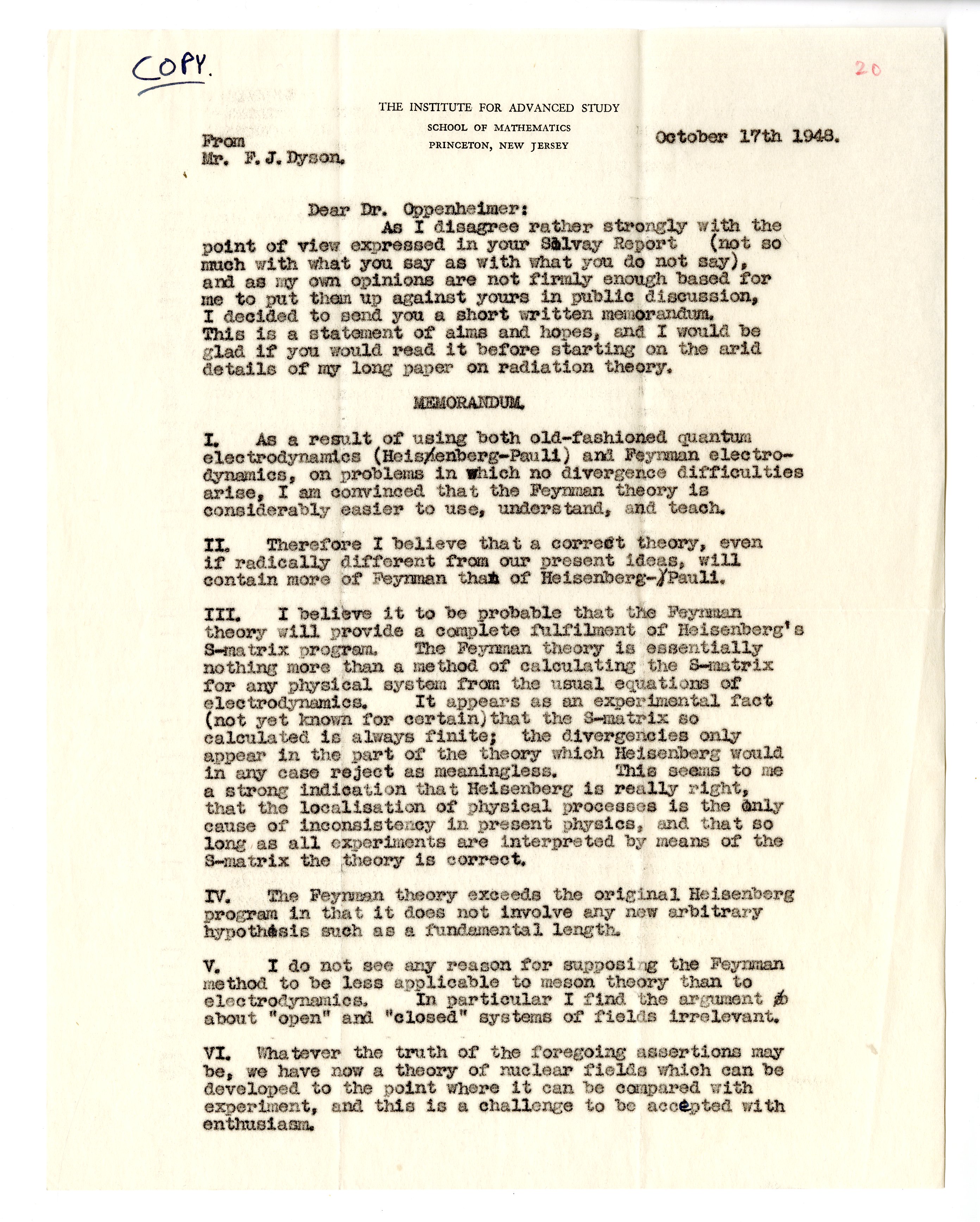 scan of typed letter