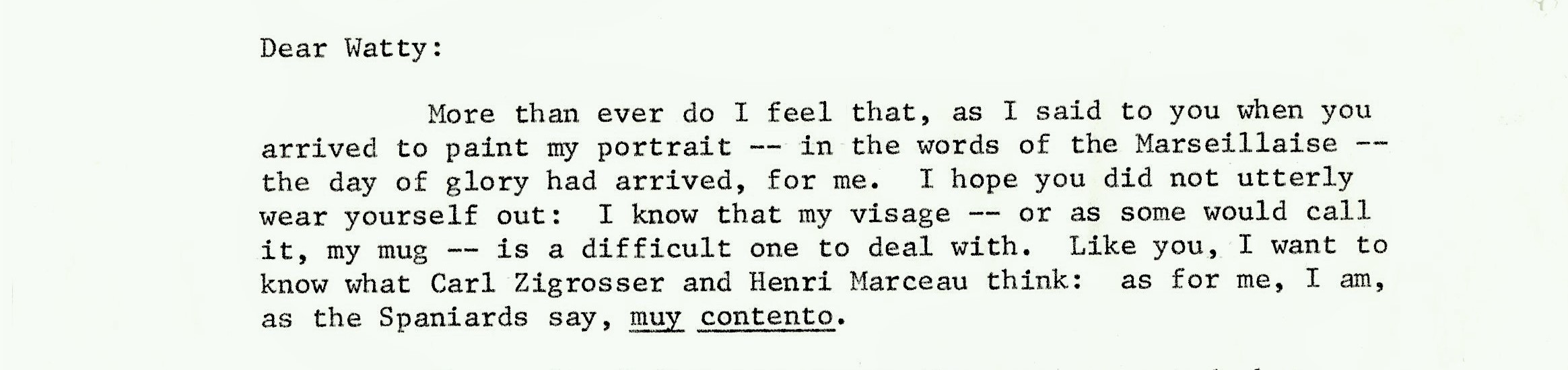Scan of typed letter from Moe to Watkins