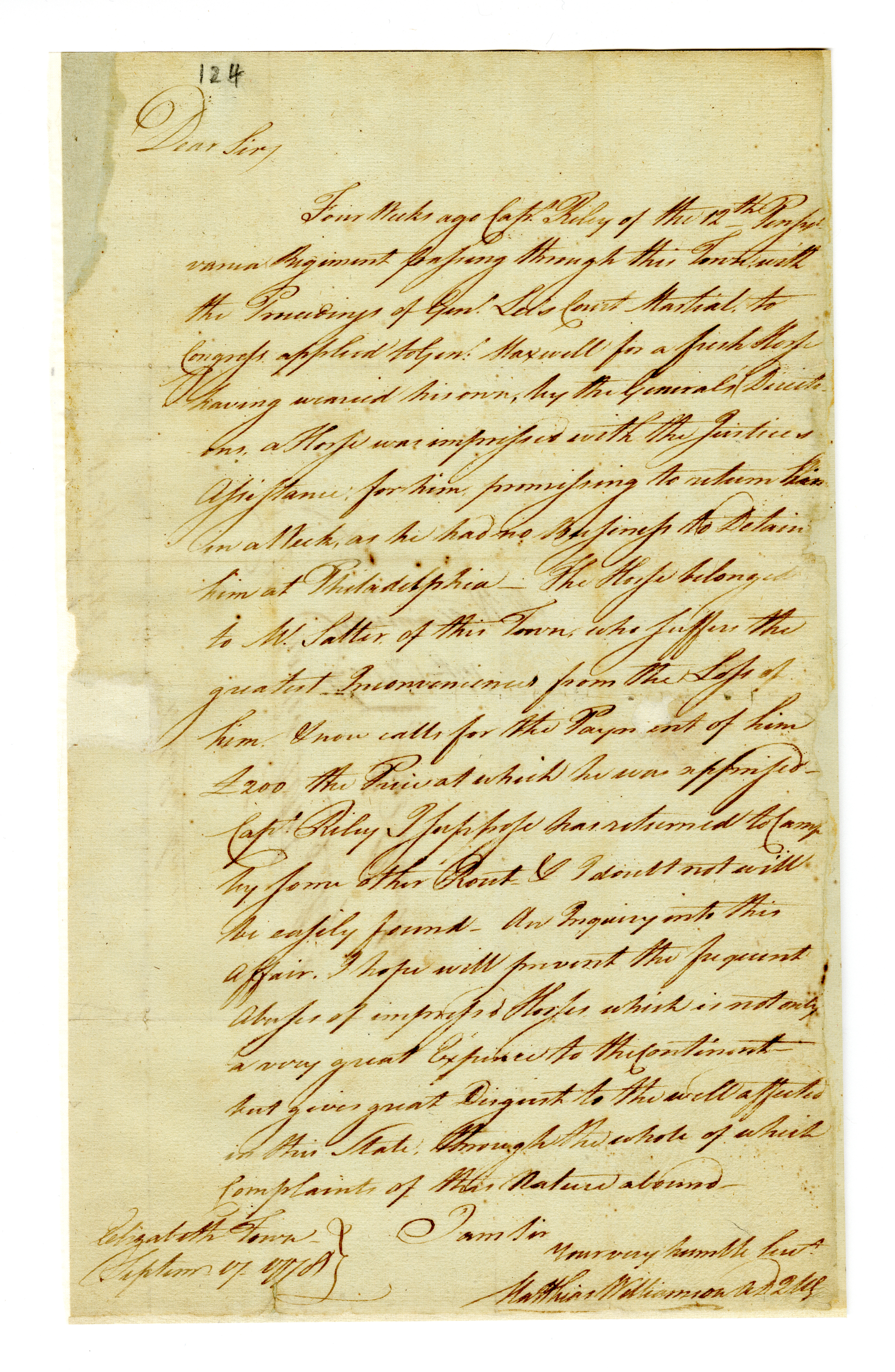 scan of manuscript letter