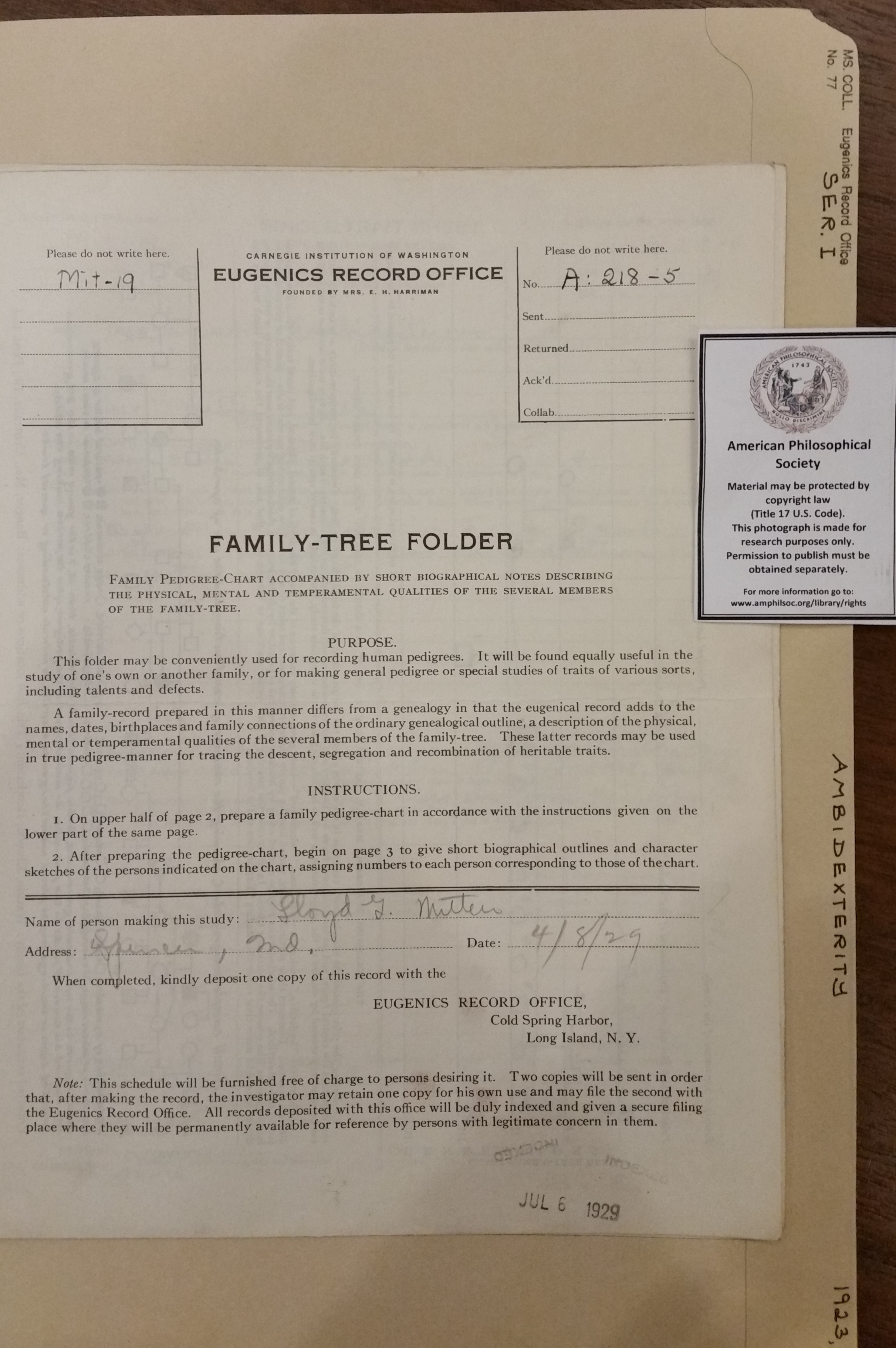 Eugenics family tree