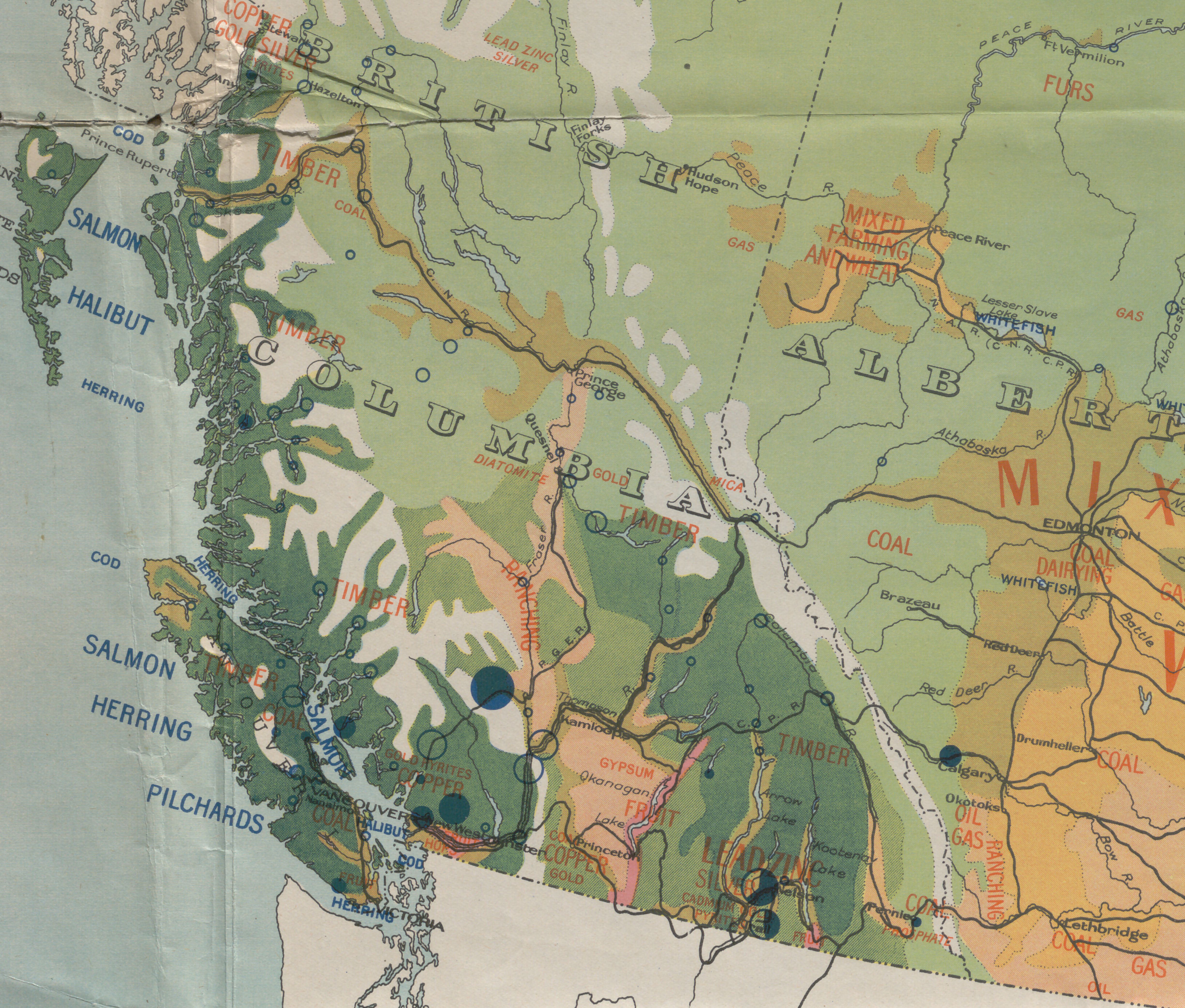 Map of the Dominion of Canada indicating natural resources