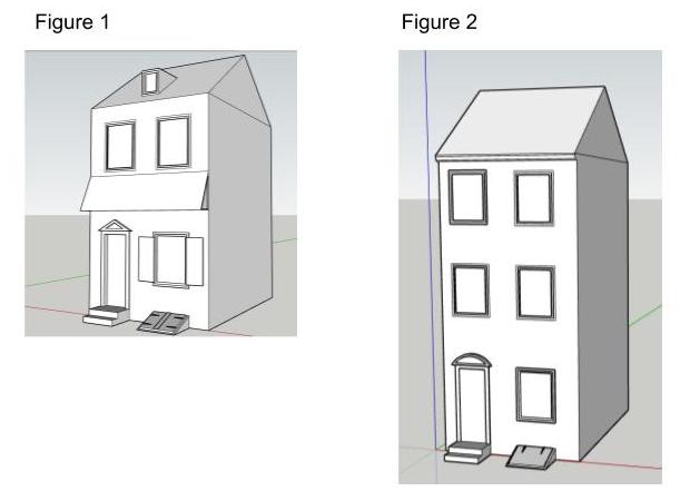 Two 3D models of colonial-era buildings created by Nebiolo