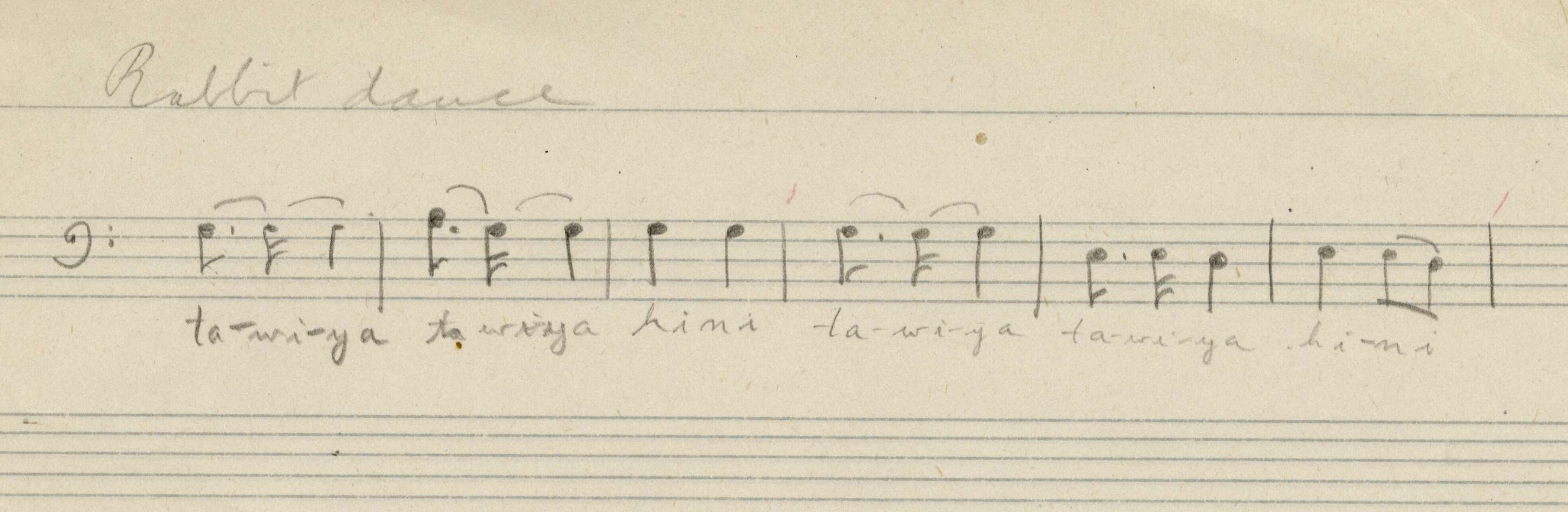 Rabbit Dance musical score