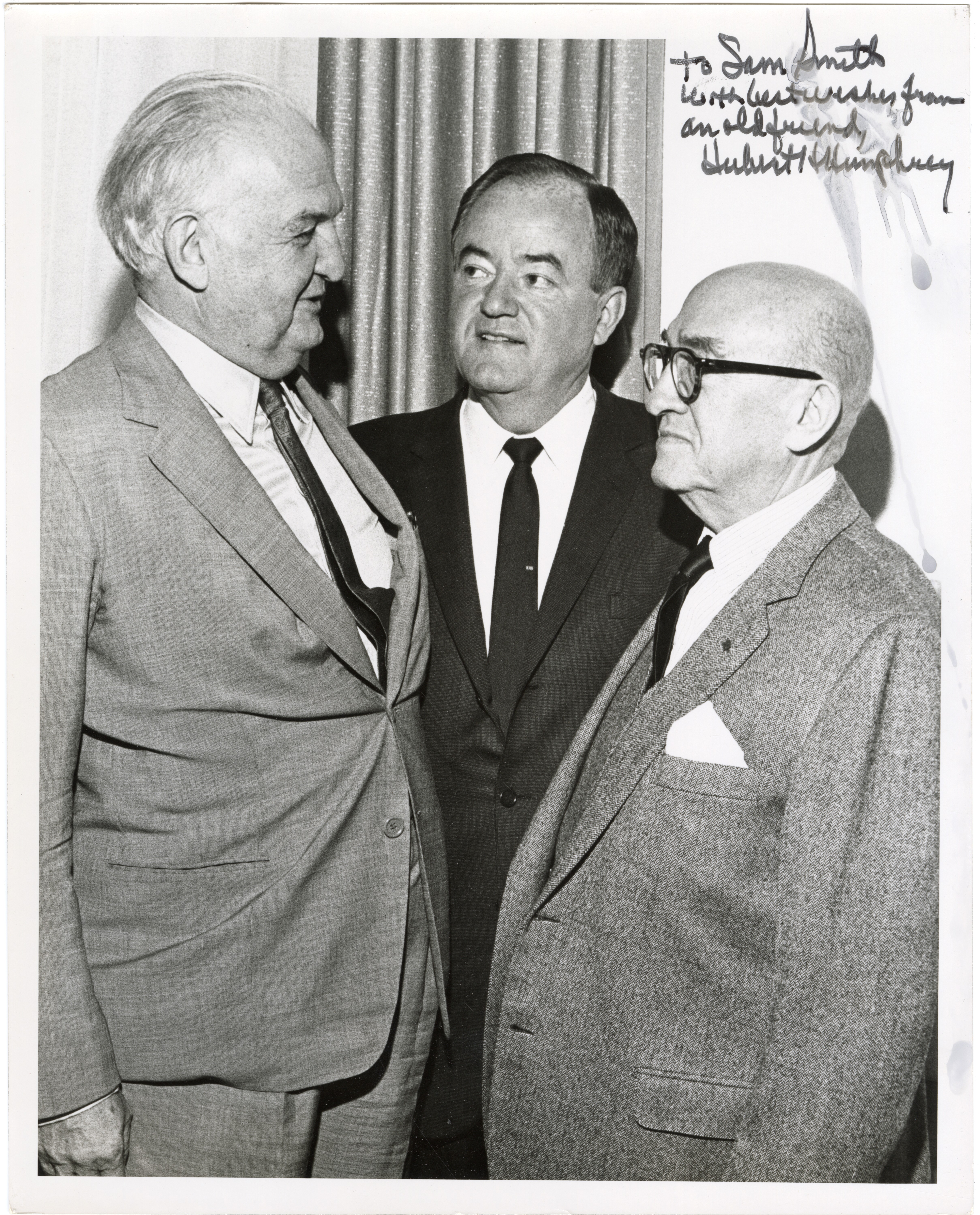 Laurence M.C. Smith, Hubert Humphrey, and Albert M. Greenfield