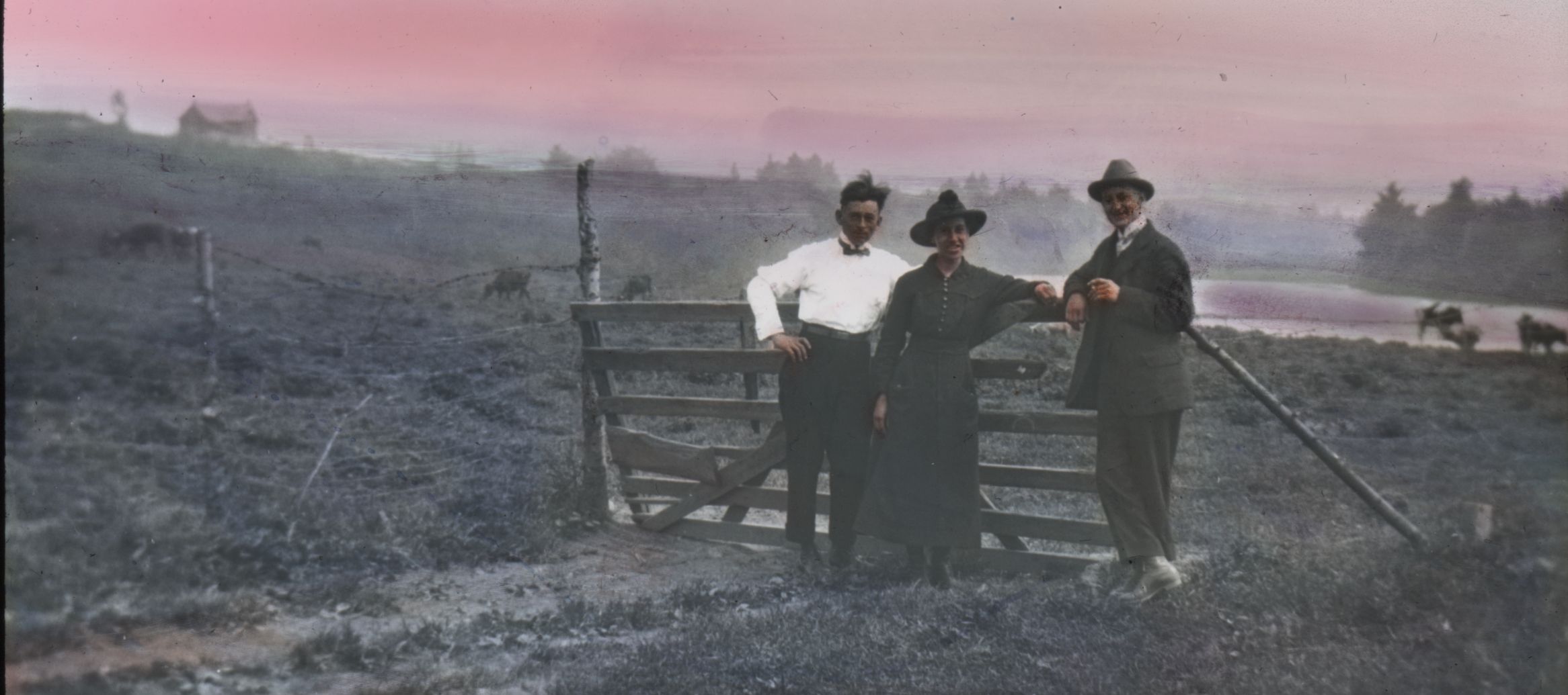 Frank Speck Lantern Slide #141: Common pasture, Odanak, Quebec