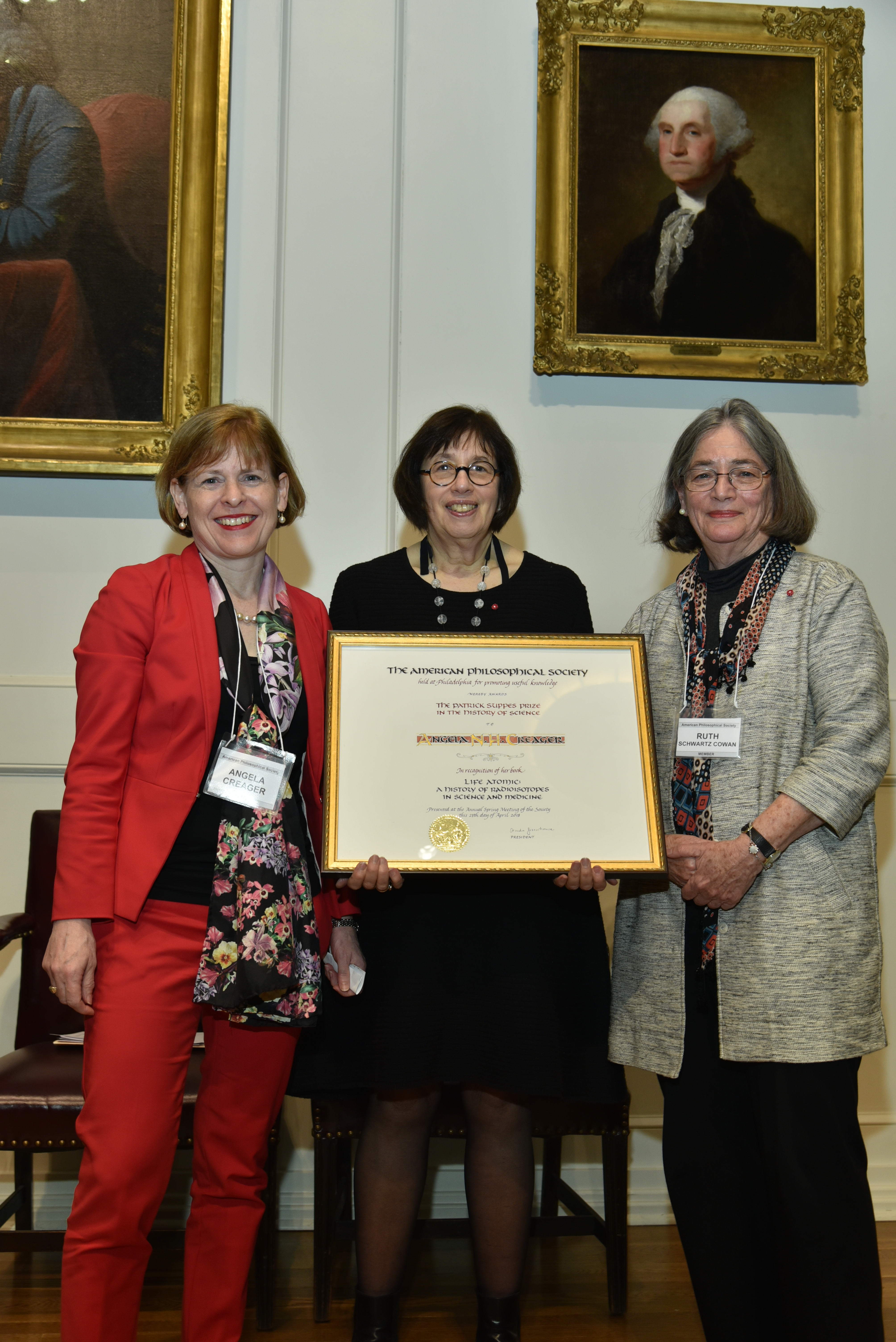 The Suppes Prize being presented to Angela Creager