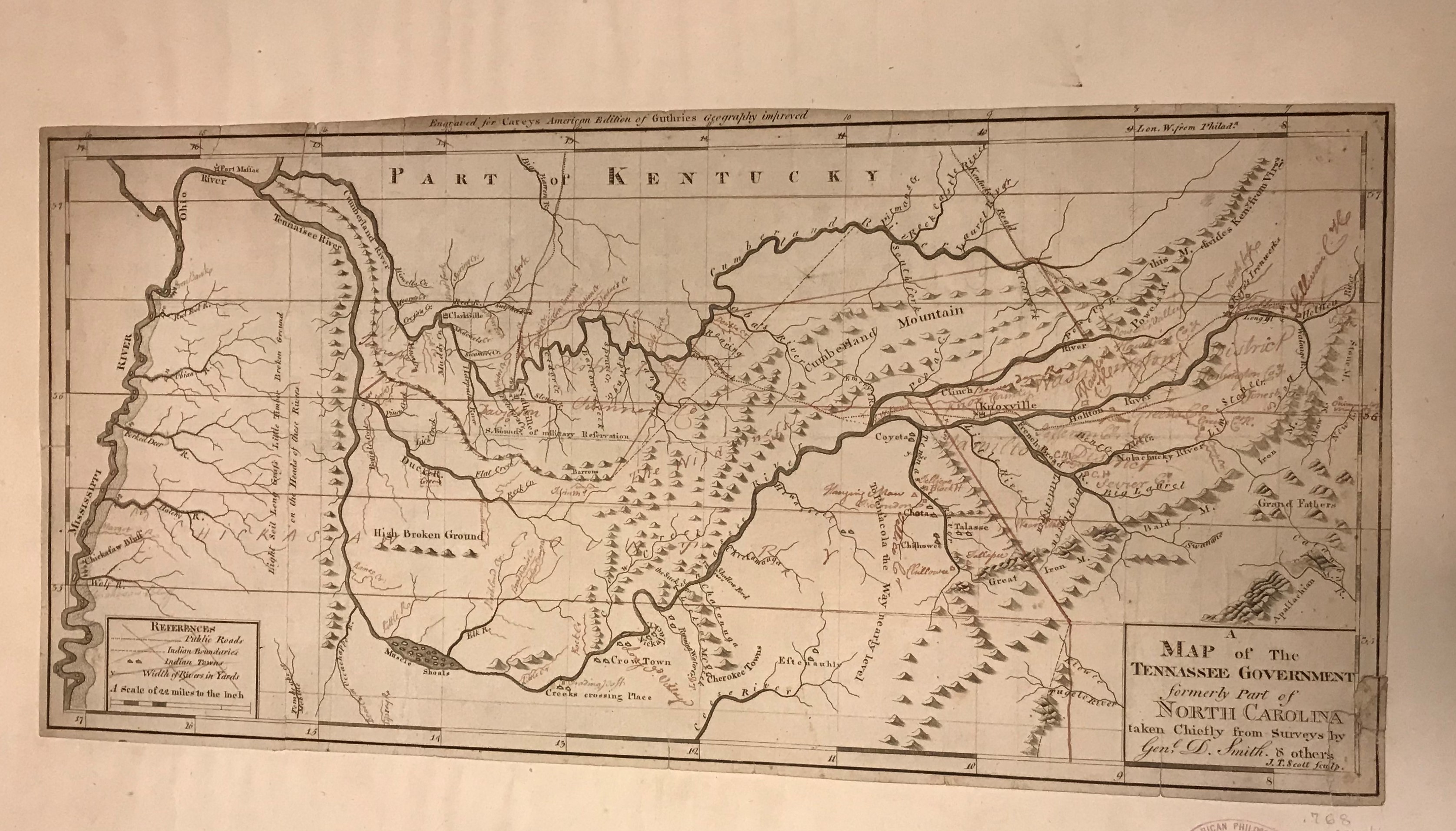 printed map of tennessee