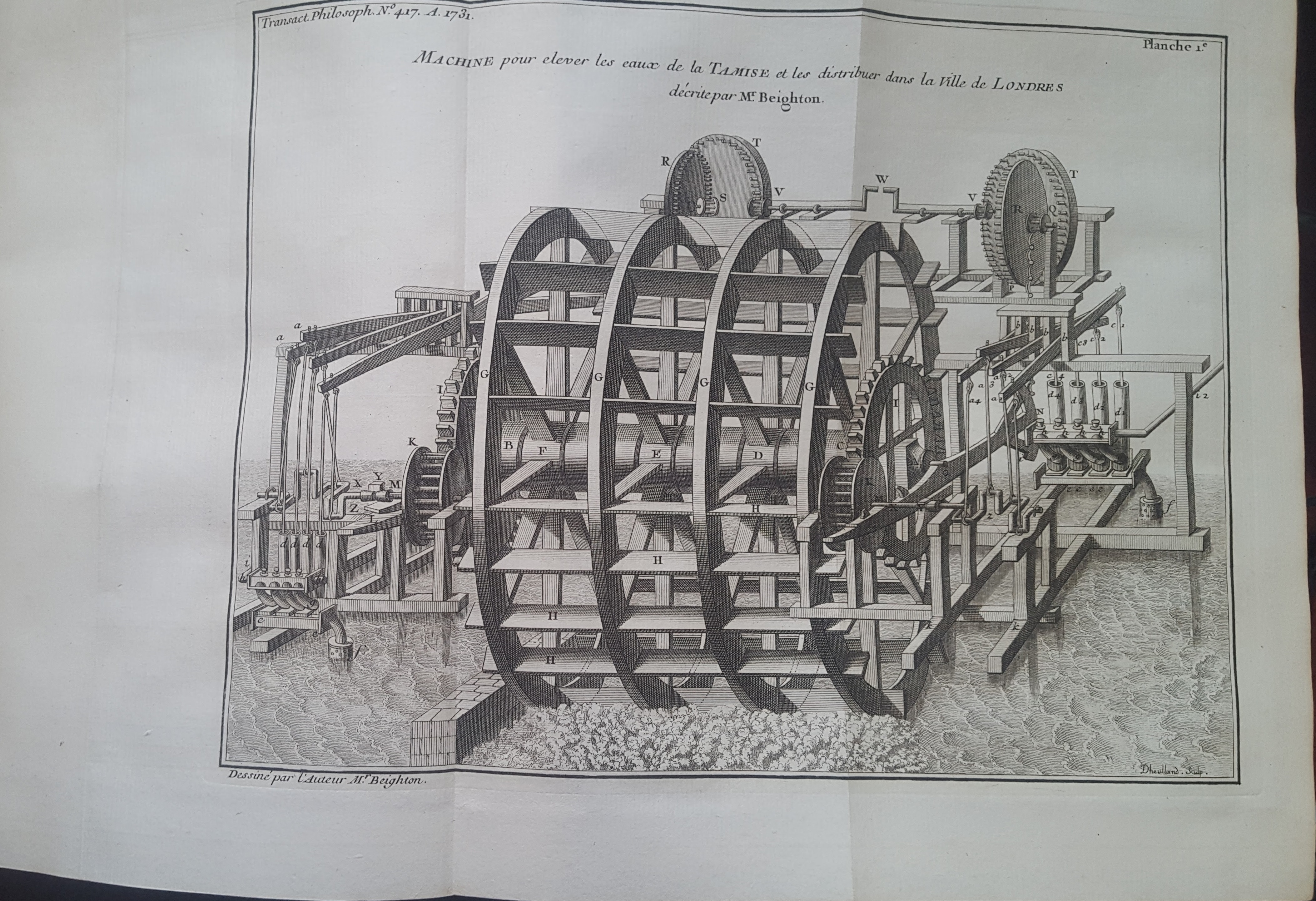 Engraving of machine