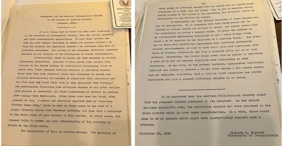 side-by-side photos of typed pages