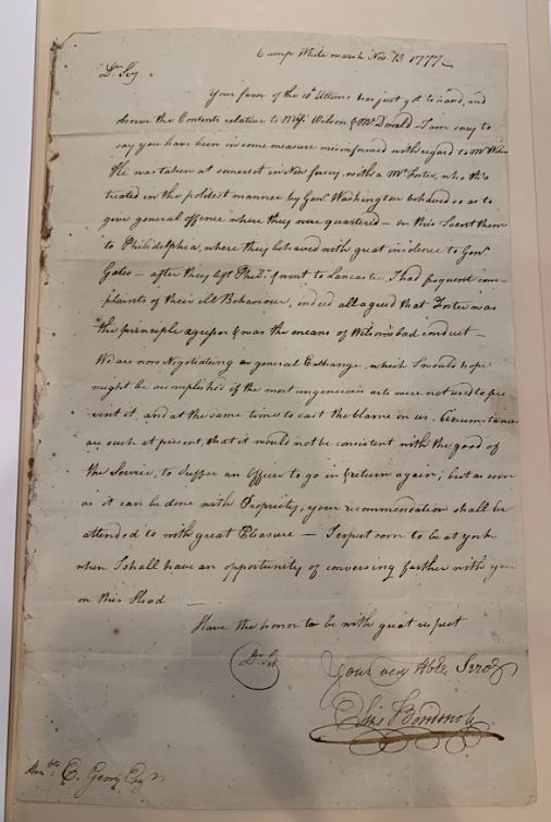 photo of manuscript letter