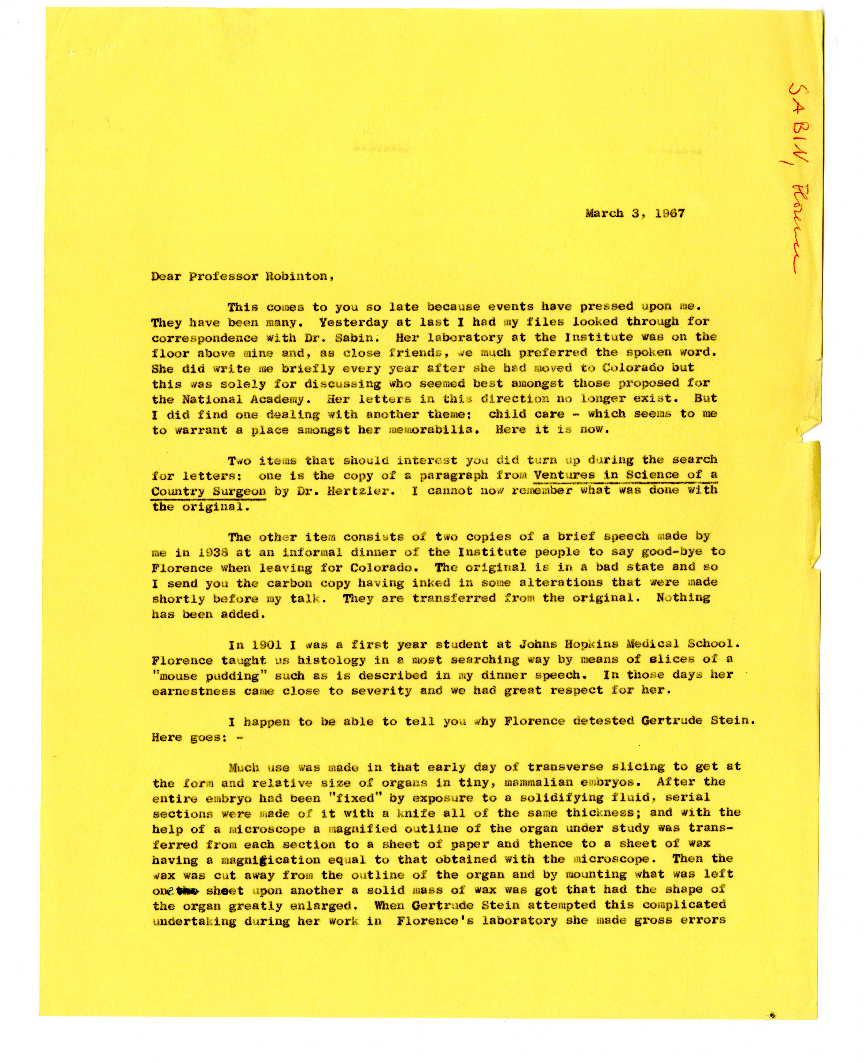 scan of typed letter