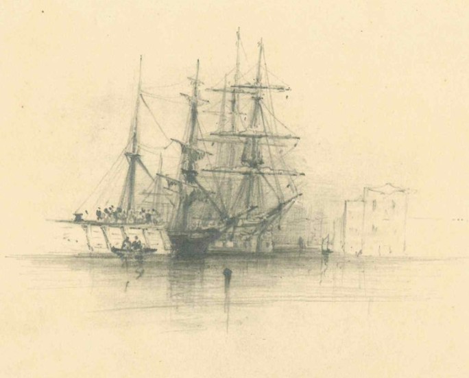 sketch of boat