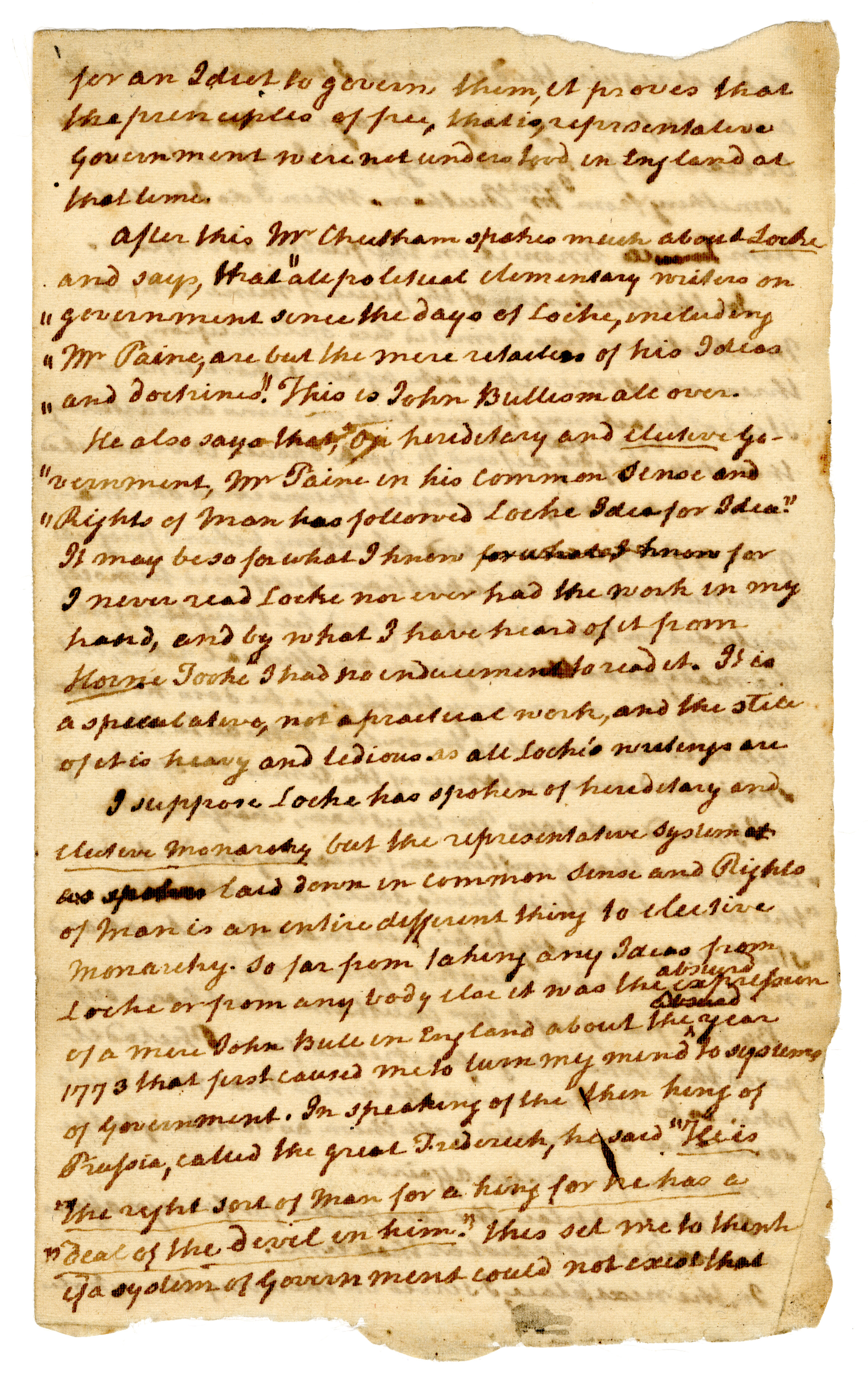Handwritten letter on worn paper