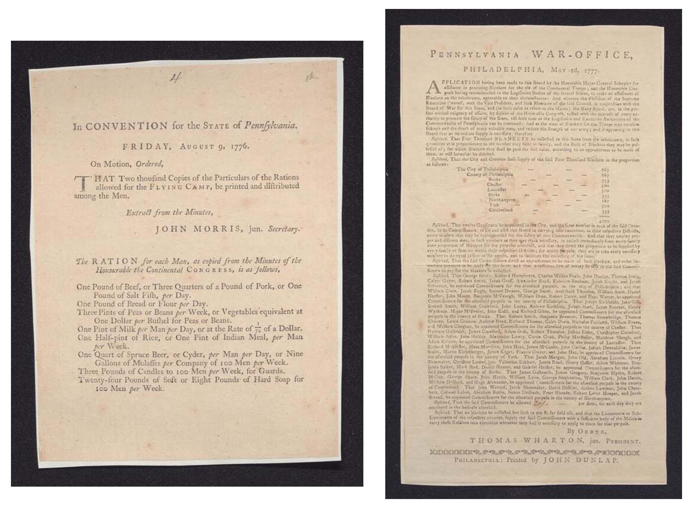 two side-by-side broadsides