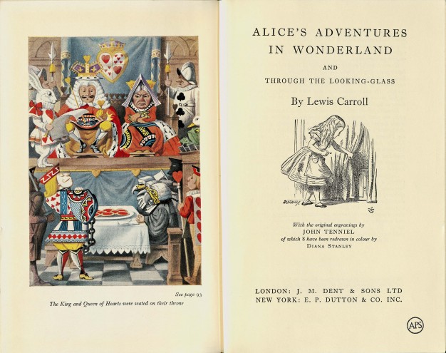 Inside cover of Alice in Wonderland