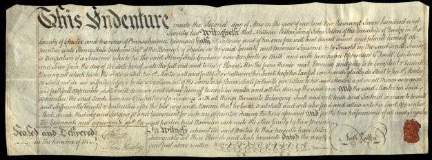 handwritten indenture record