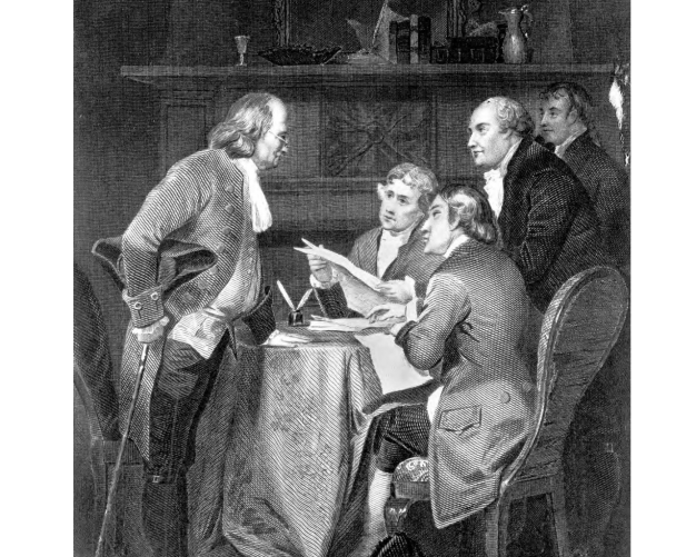 illustration of drafting the declaration of independence