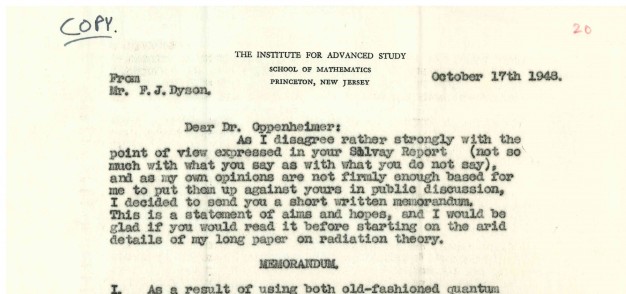 Dyson to Oppenheimer