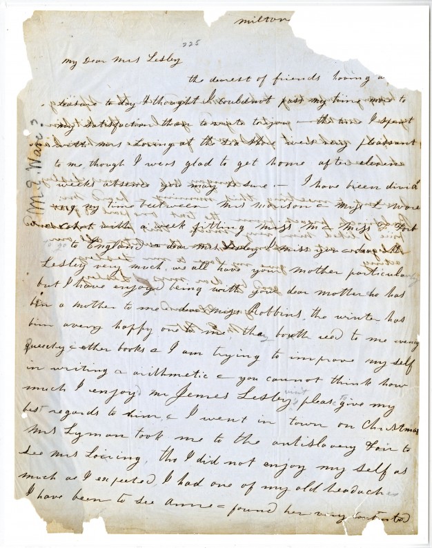 Letter from Mary Walker to Susan Lesley, undated
