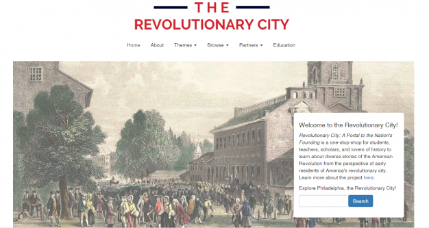 home page of Revolutionary City