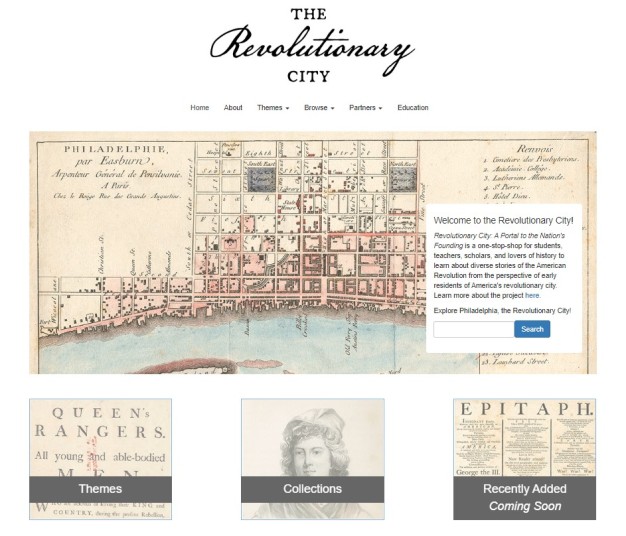 screenshot of Revolutionary City homepage