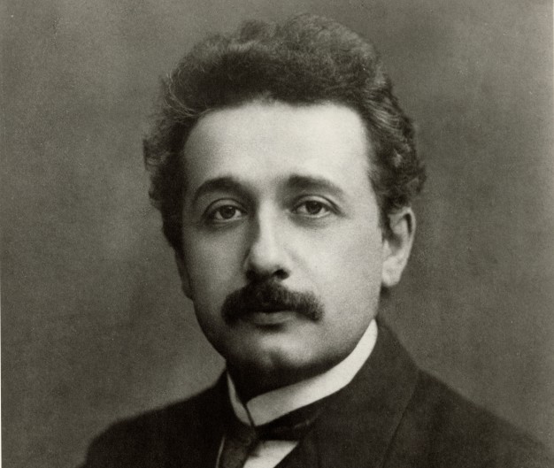 black and white portrait of Albert Einstein