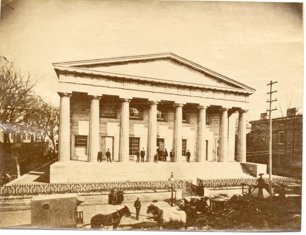 sepia toned image of Second Bank of the United States