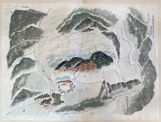 photo of handpainted manuscript map