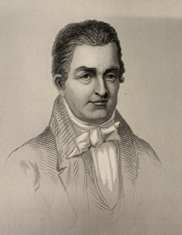 black and white print portrait of oliver evans